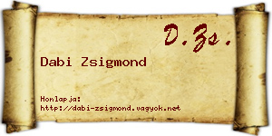Dabi Zsigmond névjegykártya